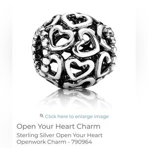Sterling Silver Open Your Heart Openwork Charm - 790964